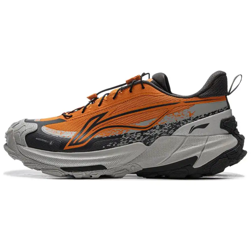 Li Ning Outdoor CF Tracing, Yijie 2.0 Cushioning Low top Outdoor Hiking Shoes Unisex Orange Gray