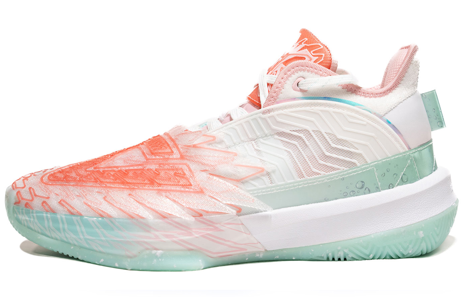 PEAK State Extremely Large Triangle 1.0 Basketball Shoes Men’s Desert Pink Light Sour Green