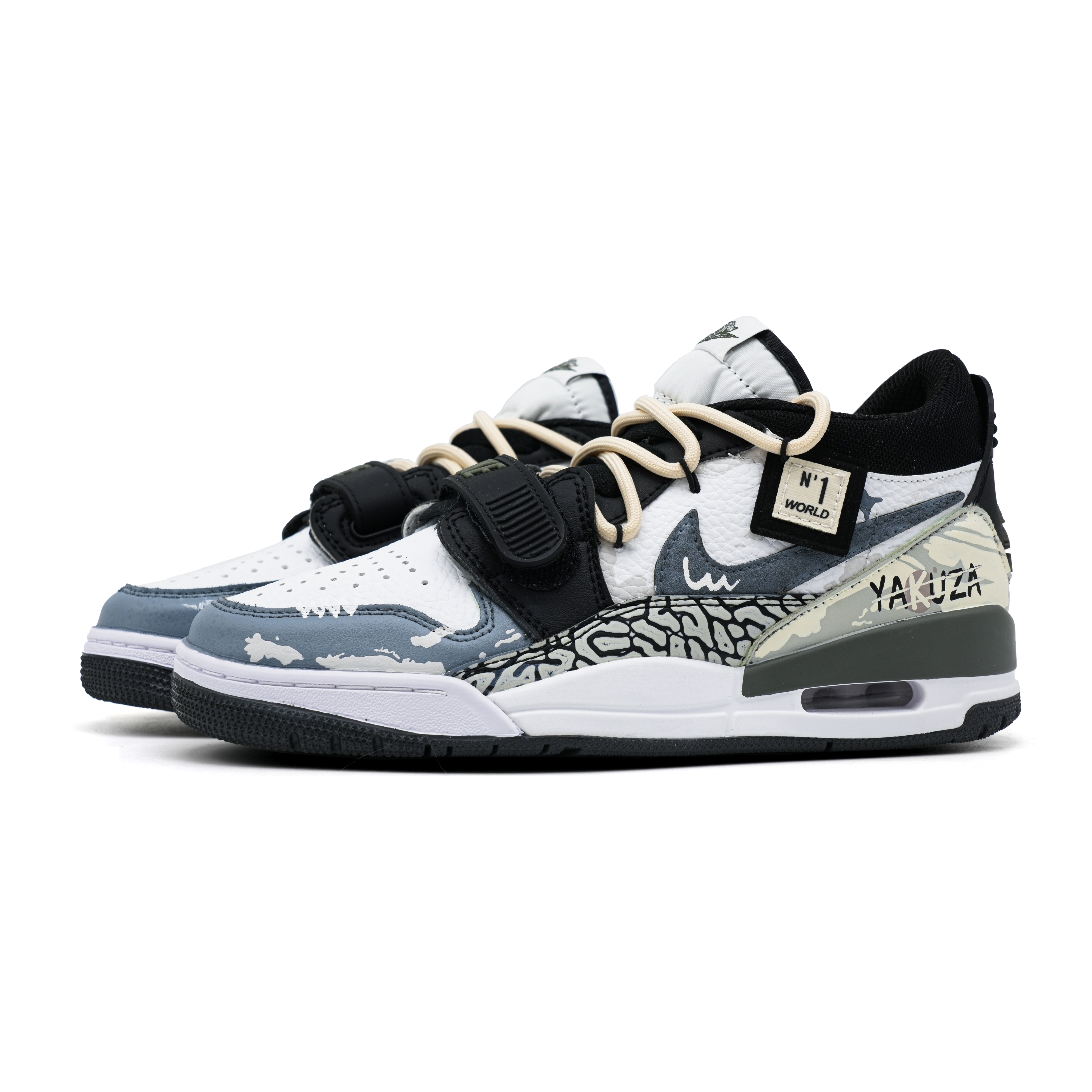 Jordan Legacy 312 Fading Radiance Cushioning, Wear Resistant Low top Vintage Basketball Shoes Unisex Black White Gray