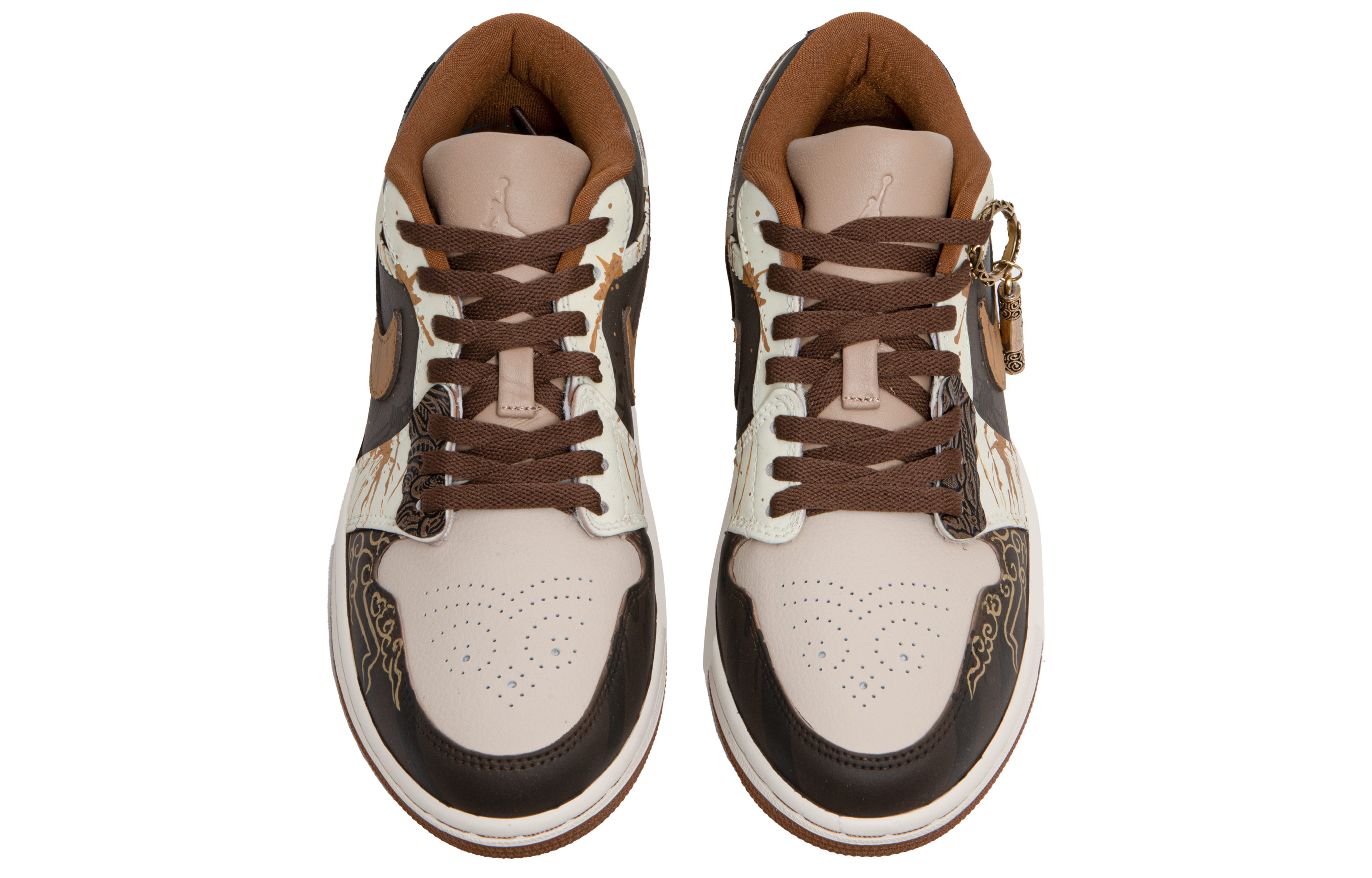 Jordan Air Jordan 1 Abrasion Resistant Breathable Low top Vintage Basketball Shoes Men’s Tan