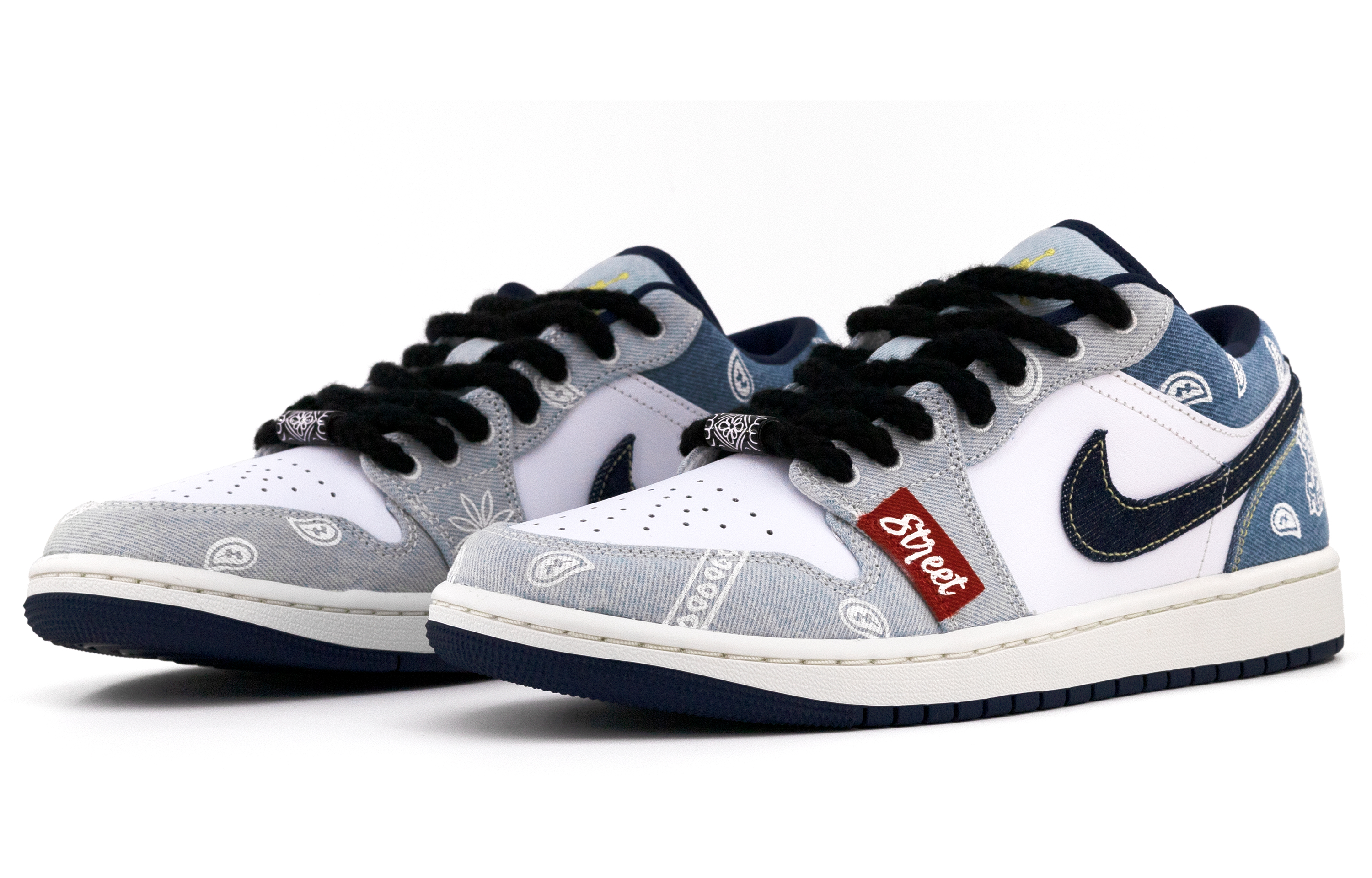 Jordan Air Jordan 1 Low top Vintage Basketball Shoes Men’s Denim Blue