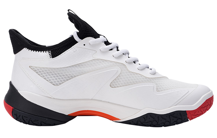 KUMPOO Badminton Shoes Unisex Mid Top White Red Black