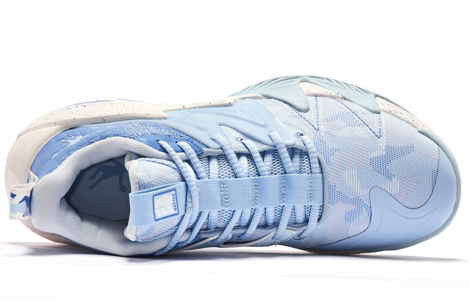 QIAODAN Iron Armor Slip Resistant Abrasion Resistant Mid top Basketball Shoes Men’s Blue