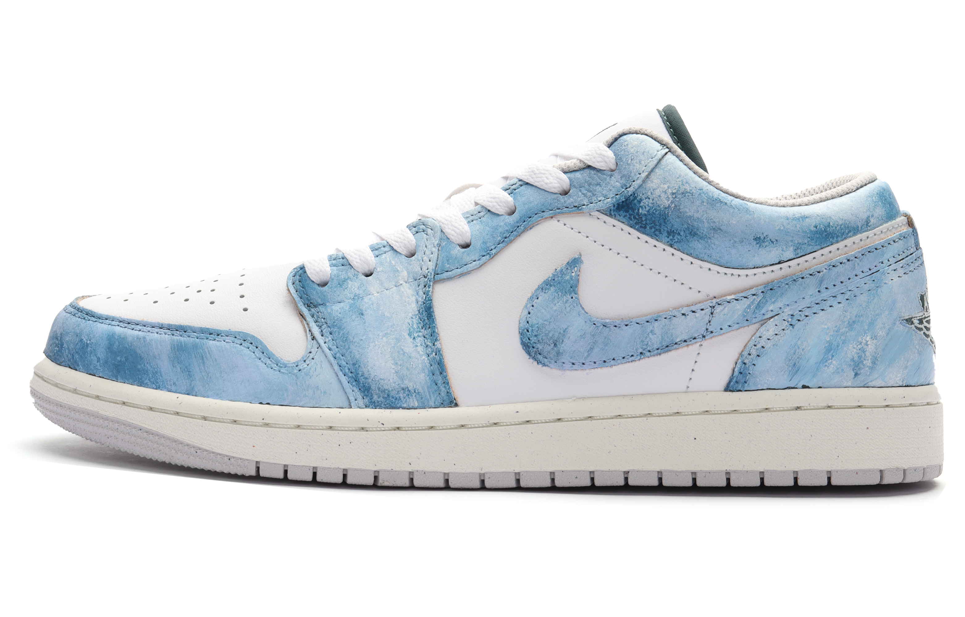 Jordan Air Jordan 1 Abrasion Resistant Low top Vintage Basketball Shoes Unisex Blue