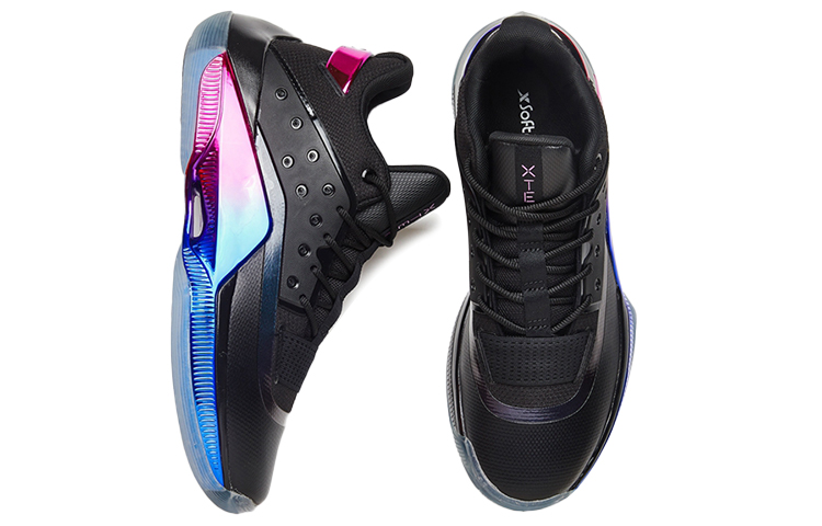 XTEP Levitation 4 Slip Resistant Abrasion Resistant Low top Basketball Shoes Men’s Black Purple