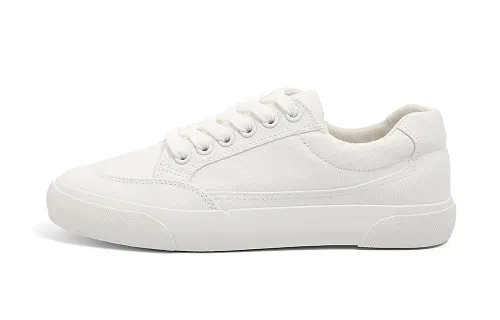 HUANQIU Breathable Low top Canvas Shoes Women's White