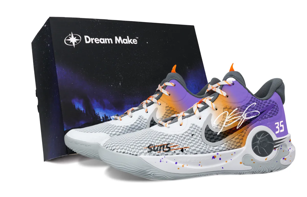 Nike KD Trey 5 IX Basketball Shoes Unisex Mid Top White/Gray/Orange/Purple
