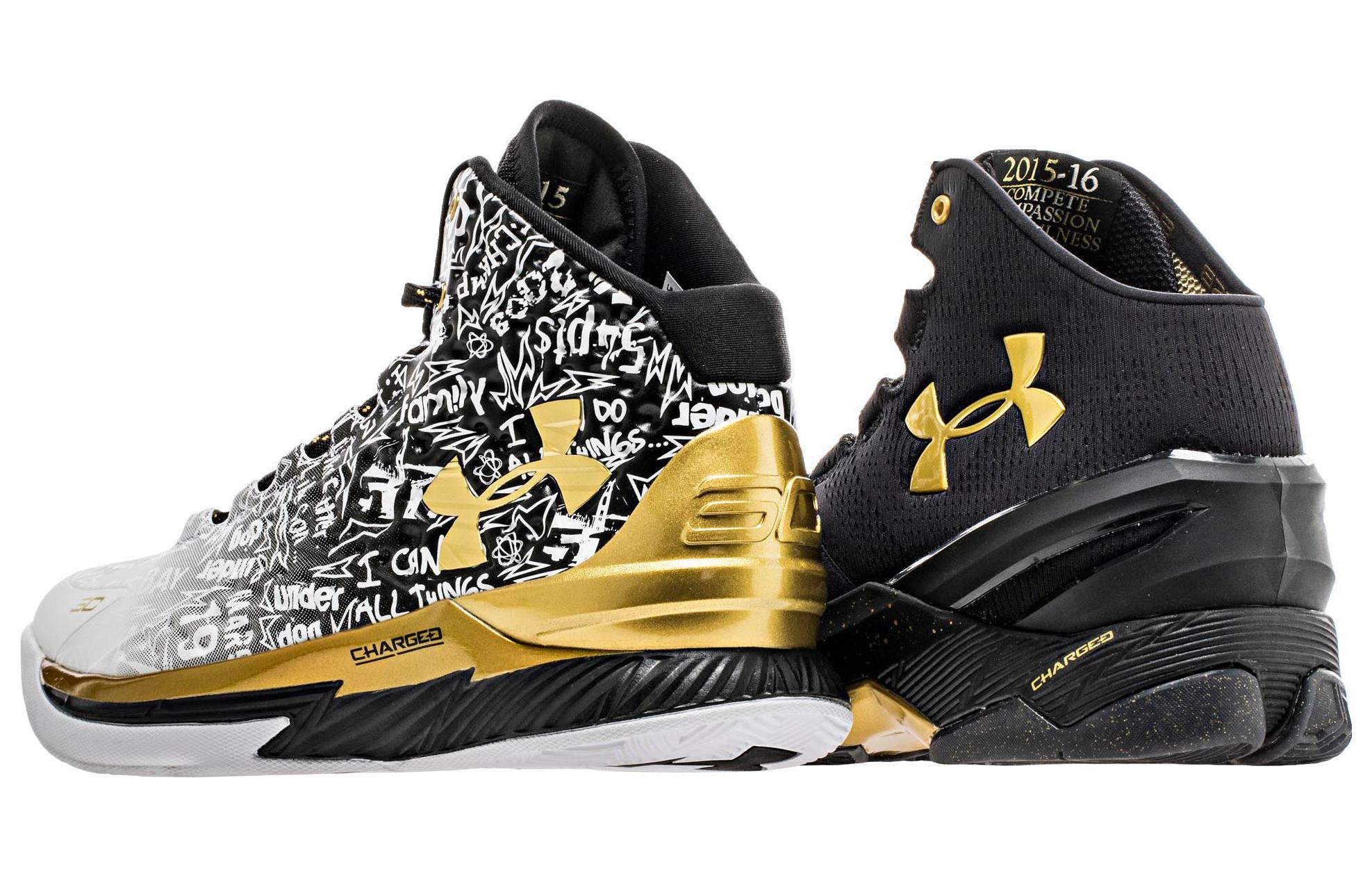 Мужские кроссовки Under Armour Curry 2 (черно-белые) — фото 5