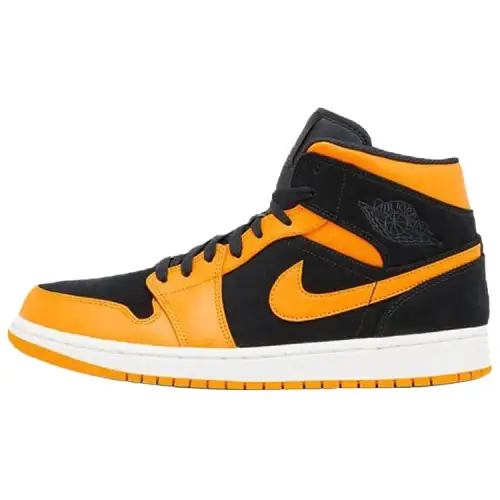 Jordan 1 Mid Black Orange Peel