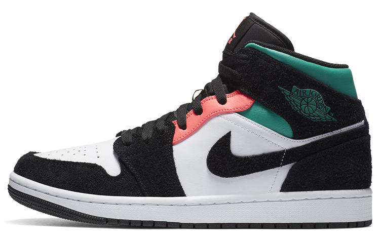 Jordan Air Jordan 1 mid se \"south beach\" New South Coast Middle-Bang Retro Basketball Shoes Men's Black and White Pink