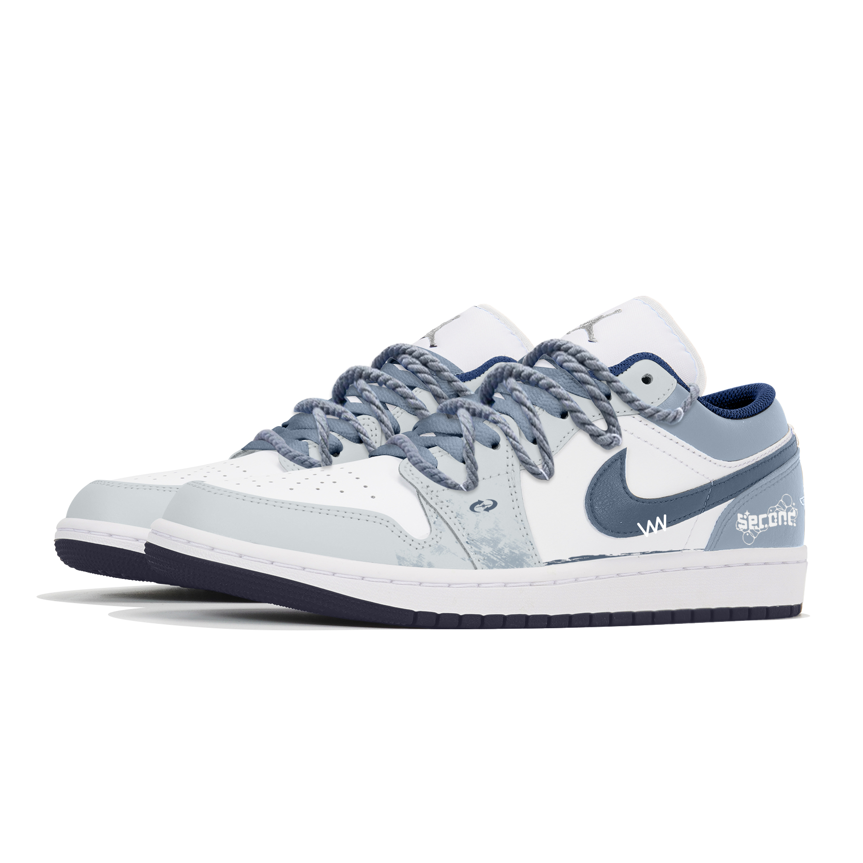 Jordan Air Jordan 1 Abrasion Resistant Low top Vintage Basketball Shoes Men’s Haze Blue