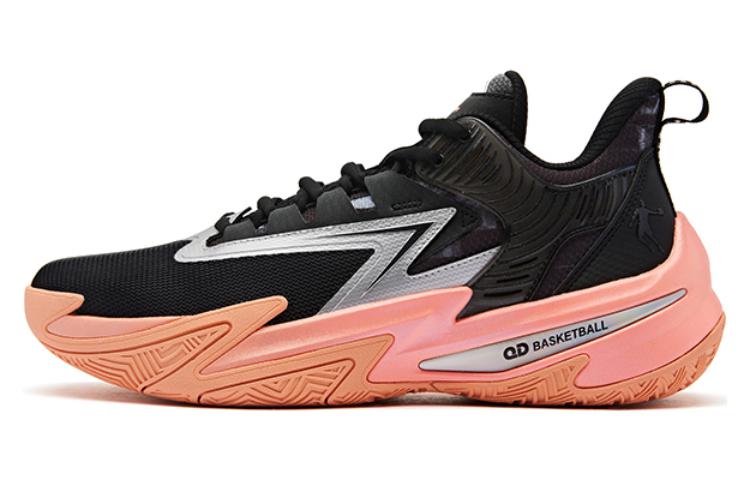 QIAODAN Thorn 7 TEAM Comfortable Round Toe Cushioning Slip Resistant Low top Basketball Shoes Men’s Black