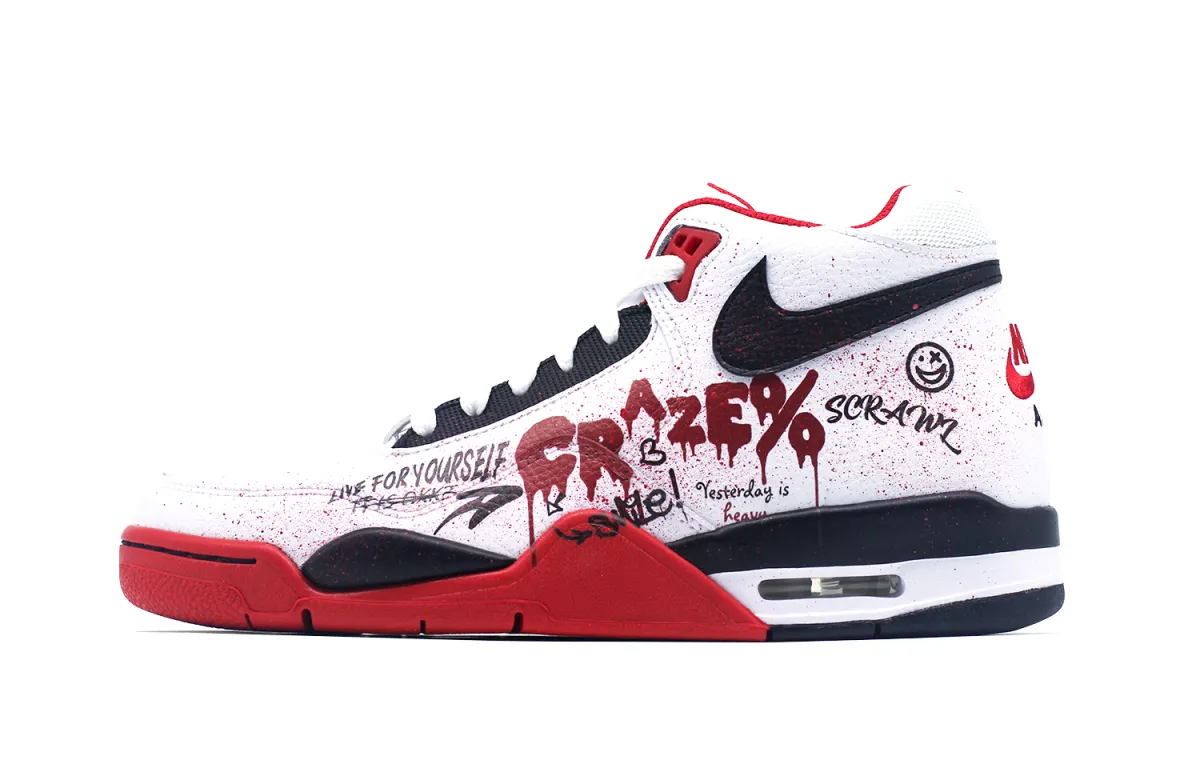 Nike Flight Legacy Craze Street Graffiti, Classic Vintage Fashion Style Cushioning Slip Resistant Abrasion Resistant