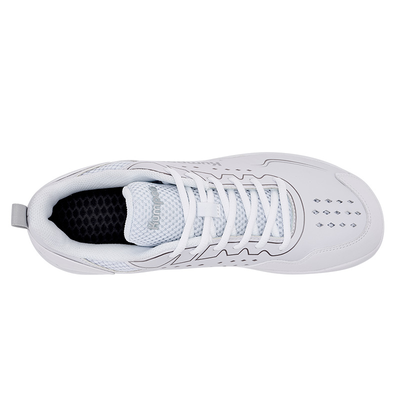 KUMPOO Badminton Shoes Unisex Low Top White Silver