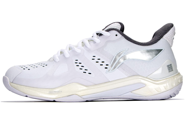 Li Ning Cloud Thunder Breathable Cushioning Low top Badminton Shoes Women's Silver White