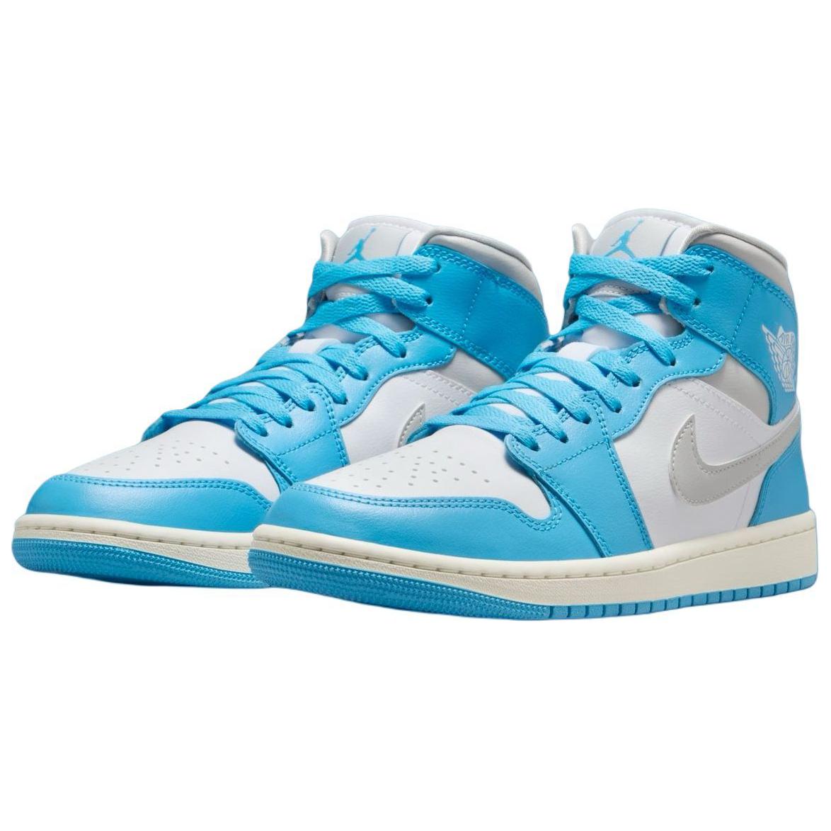 Jordan 1 Mid Dark Powder Blue White Sail Neutral Grey Women’s