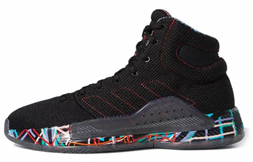 Adidas Pro Bounce Madness 2019 Graffiti Shock Absorbing Anti-Slip Mid Top Basketball Shoes Men's Black