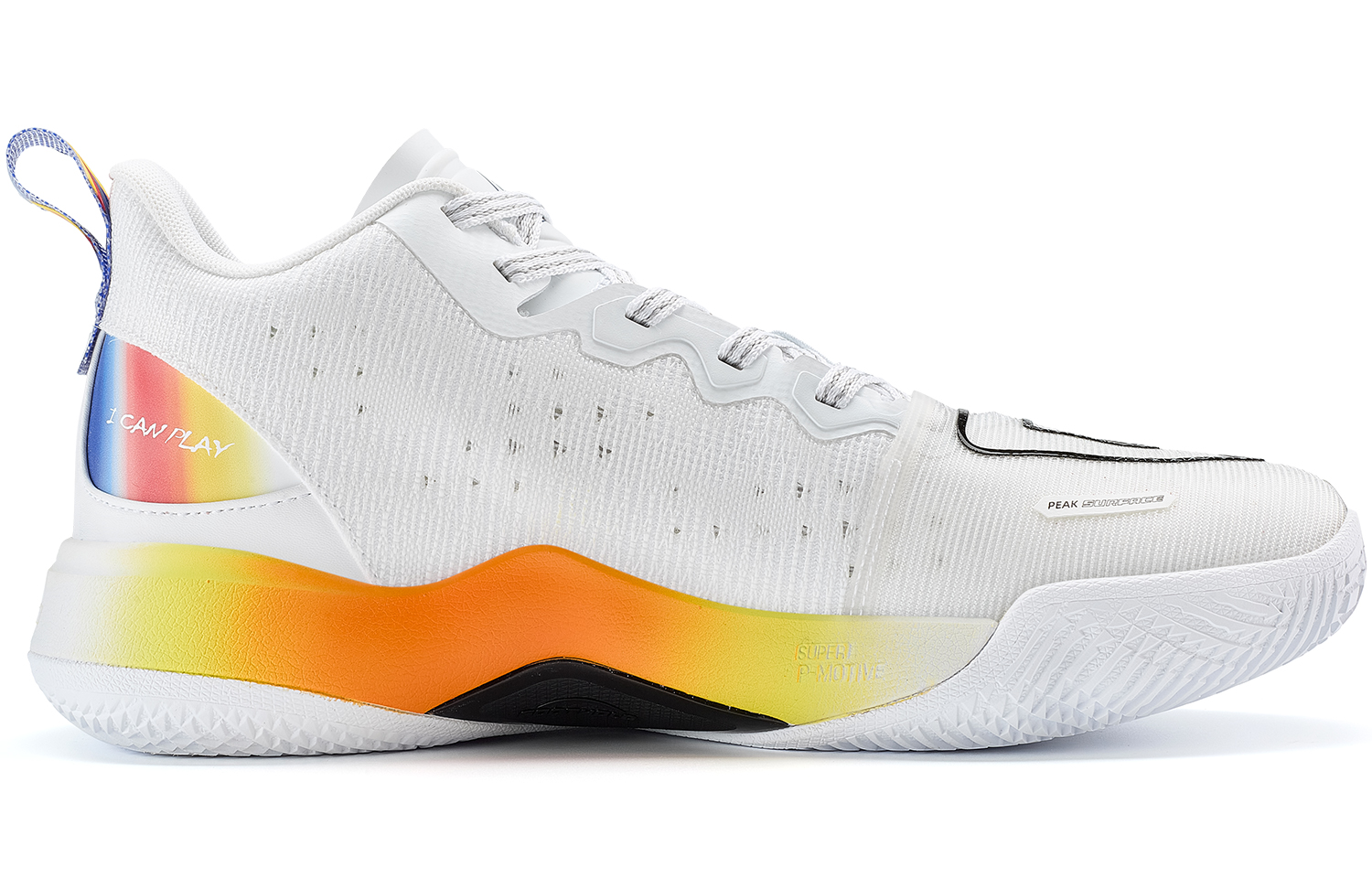 PEAK State Extreme Triangle 2.0 Slip Resistant Abrasion Resistant Mid top Basketball Shoes Men’s All White Bright Blue