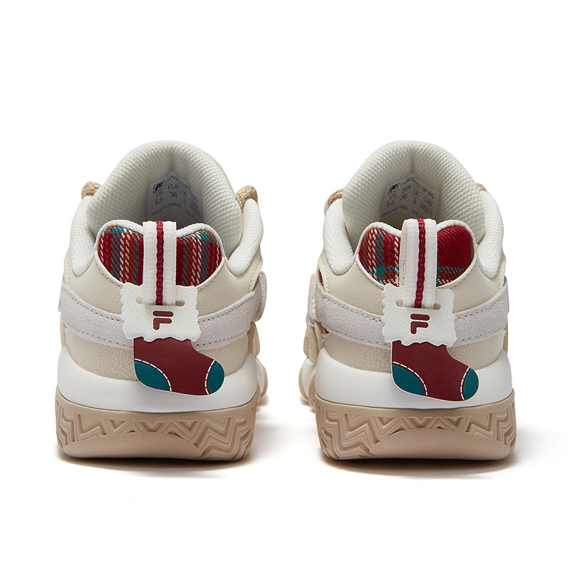 FILA FUSION BUSTER Puffy Shoes Wear resistant And Lightweight Low top Vintage Basketball Shoes Women’s Beige