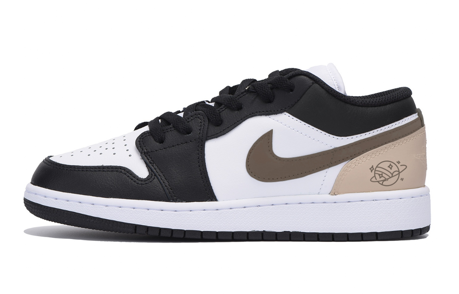 Jordan Air Jordan 1 Slip Resistant Abrasion Resistant Low top Vintage Basketball Shoes Men’s Black Brown