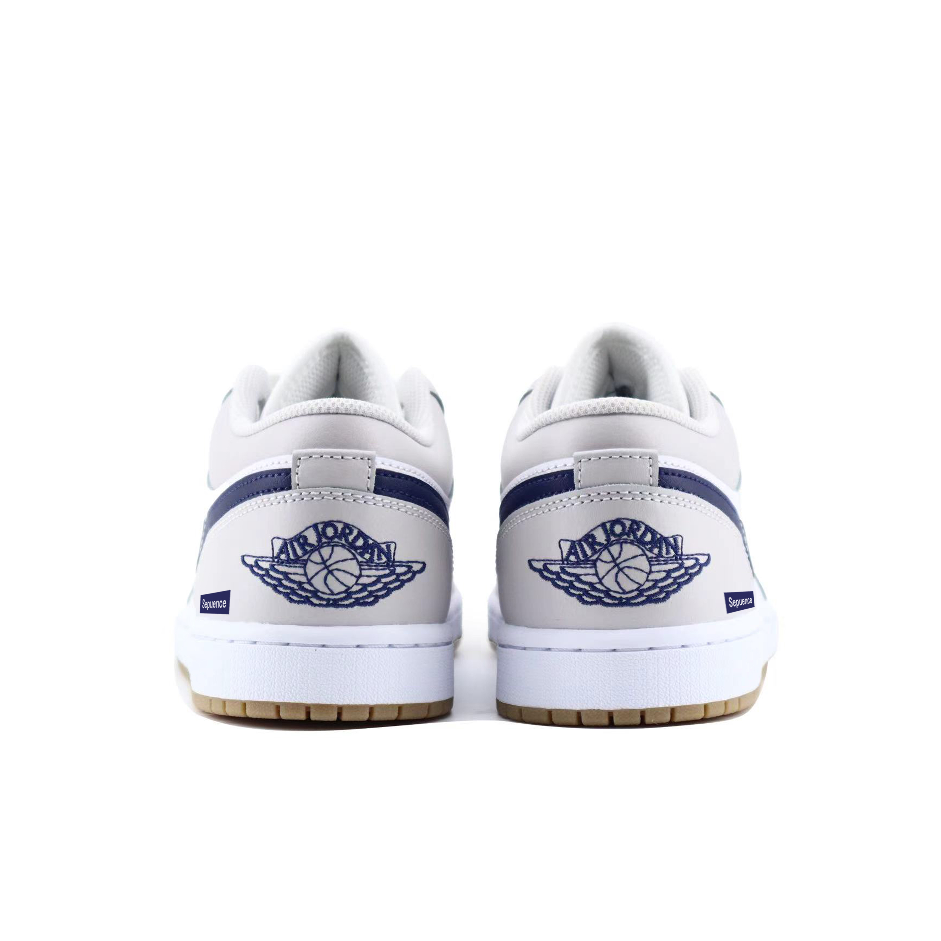 Jordan Air Jordan 1 Cushioning Slip Resistant Low top Vintage Basketball Shoes Unisex White Gray