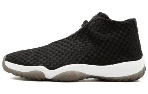 Jordan Future Future Black White Gold mesh fabric woven shock-absorbing anti-slip mid-top retro basketball shoes men's black and white
