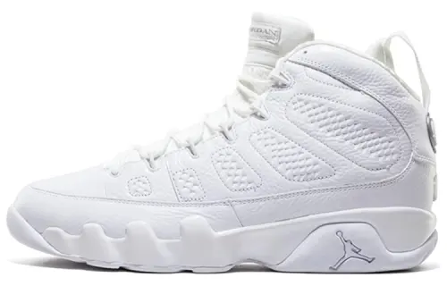 Jordan Air Jordan 9 Retro Silver Anniversary PU shock-absorbing wrapping support balance high-top retro basketball shoes men's white