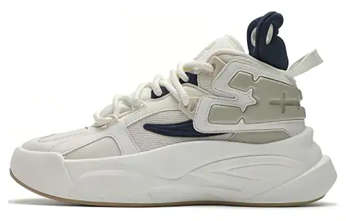 FILA FUSION THE MASH Comfortable Cushioning, Wear Resistant Low top Vintage Basketball Shoes Men's White