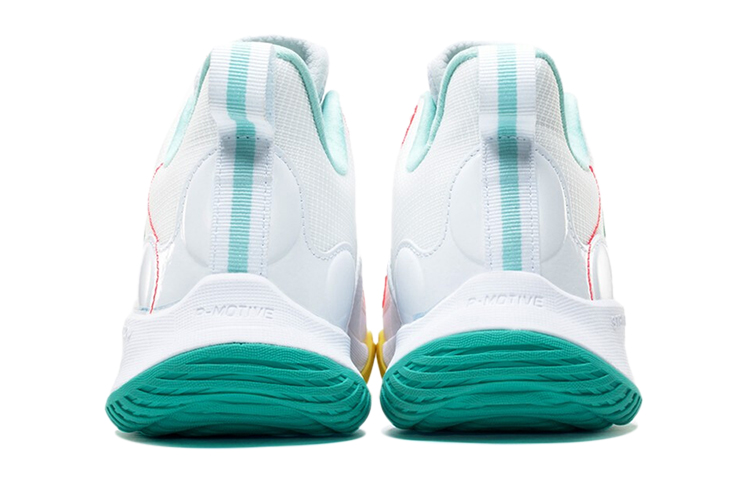 PEAK Cavalry 2 Basketball Shoes Men’s Low Top White Large/Emerald Green/Yellow/Blue