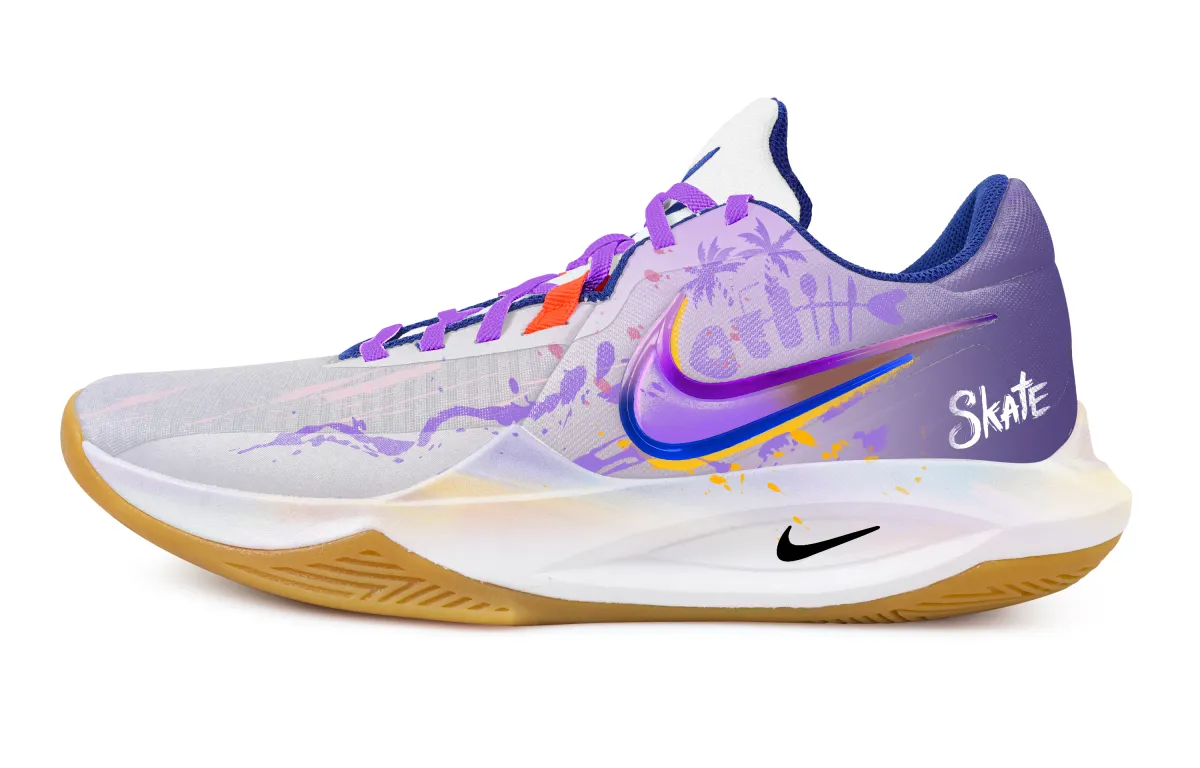 Nike Precision 6 Summer Welfare Fabric Abrasion Resistant Low top Basketball Shoes Men's Purple