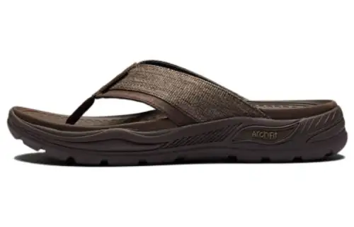 Skechers Arch Fit Motley Sports Rubber Sole Slide Slippers Men's Chocolate