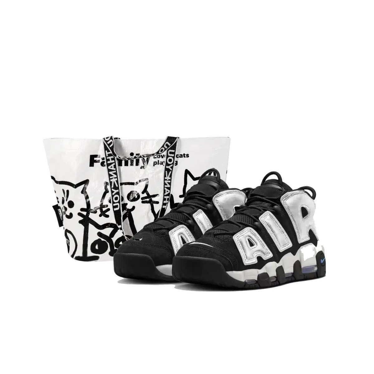 Nike Air More Uptempo Moonlight Dance Abrasion Resistant Abrasion Resistant Mid top Vintage Basketball Shoes Men's