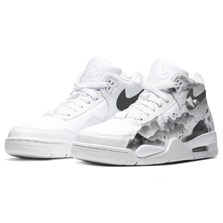 Nike Flight Legacy Vintage Basketball Shoes Unisex Mid Top Black/White