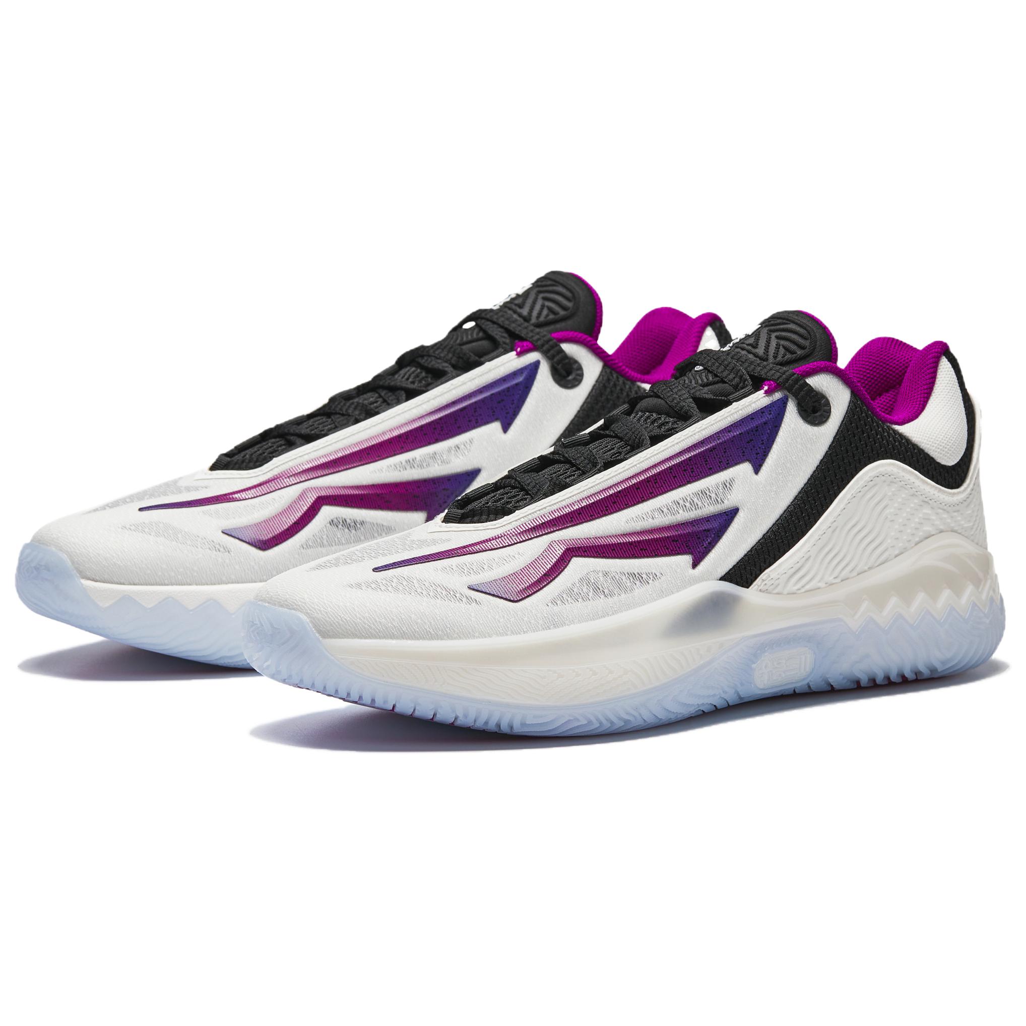 Anta KAI SPEED 2 Low top Mid Rise X Silhouette Nylon Plate A SHOCK PRO Basketball Shoes Men’s White Black Purple