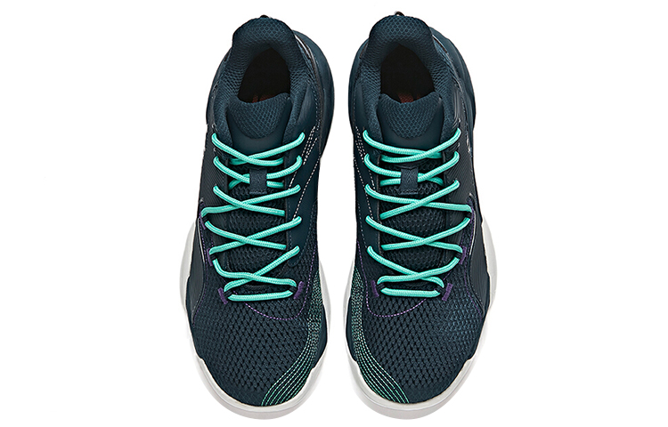 Anta Cushioning Slip Resistant Abrasion Resistant Breathable Low top Basketball Shoes Men’s Blue Green