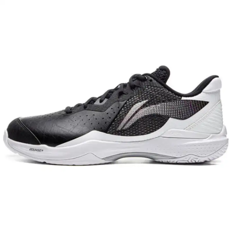 Li Ning Thunder Synthetic Leather Comfortable And Trendy Cushioning, Wear Resistant Low top Badminton Shoes Men's