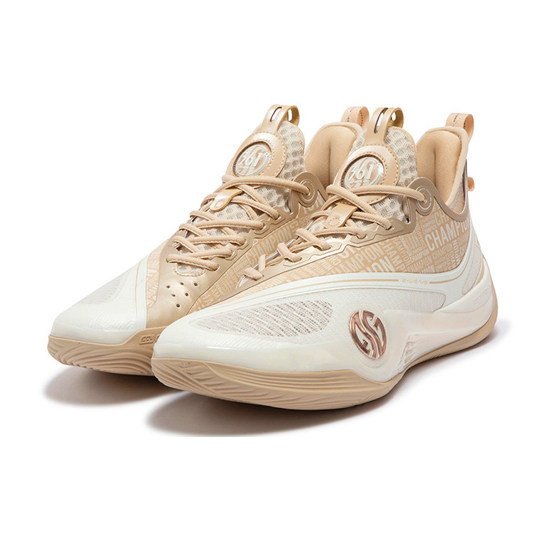 361° Zen 6 Basketball Shoes Men’s Low Top Feather White/Champagne Gold