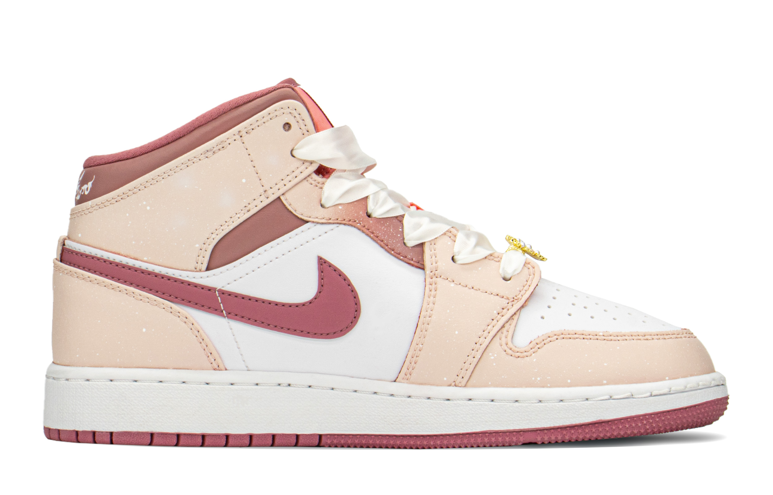 Jordan Air Jordan 1 High top Vintage Basketball Shoes Women’s Pink White