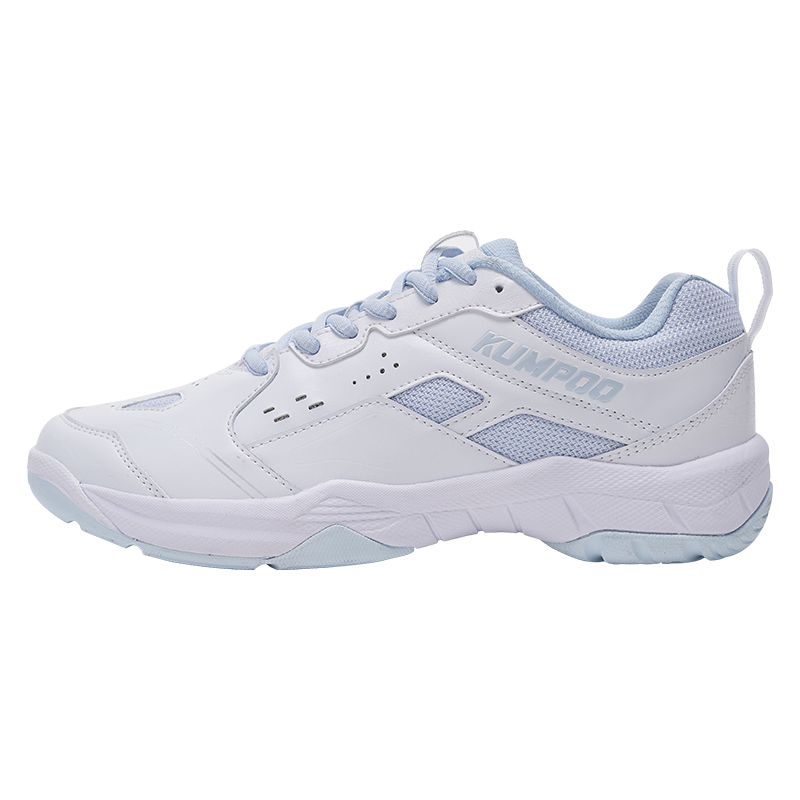 KUMPOO Cushioning Breathable Support Low top Badminton Shoes Unisex White Light Blue