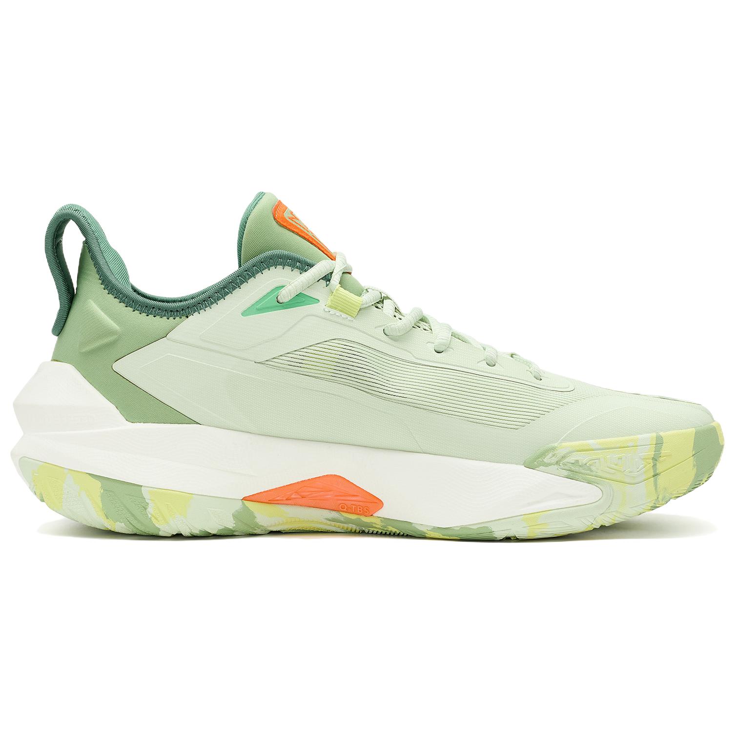 QIAODAN Cushioning, Wear Resistant Low top Basketball Shoes Men’s Frost Leaf Green Barley Green