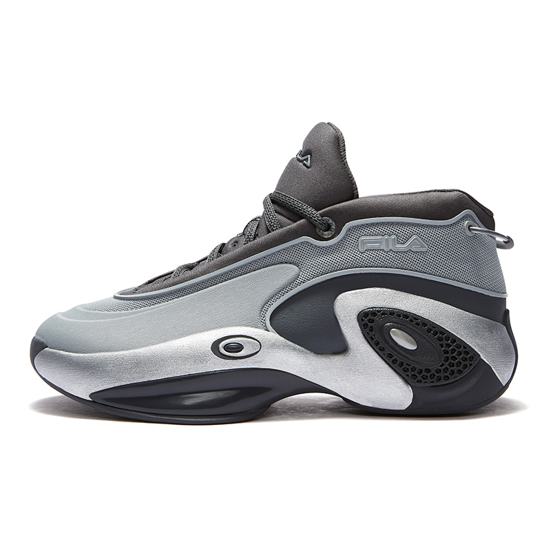 FILA FUSION Abrasion Resistant Mid top Vintage Basketball Shoes Men’s Castle Gray