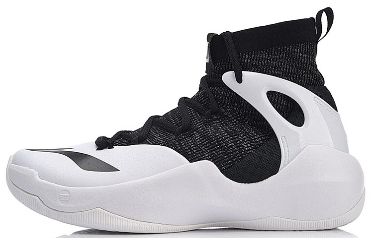 Li Ning SONIC 6 V2 Fabric Cushioning Slip Resistant Abrasion Resistant High top Basketball Shoes Men’s Black White