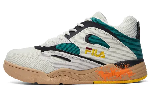 FILA FUSION MORDEN CHIC FMC KJ7 Low top Vintage Basketball Shoes Women's White Green