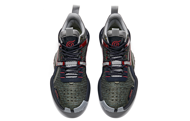 ANTA Basketball Shoes Men’s Low Top Olive Green/Dark Blue/Red