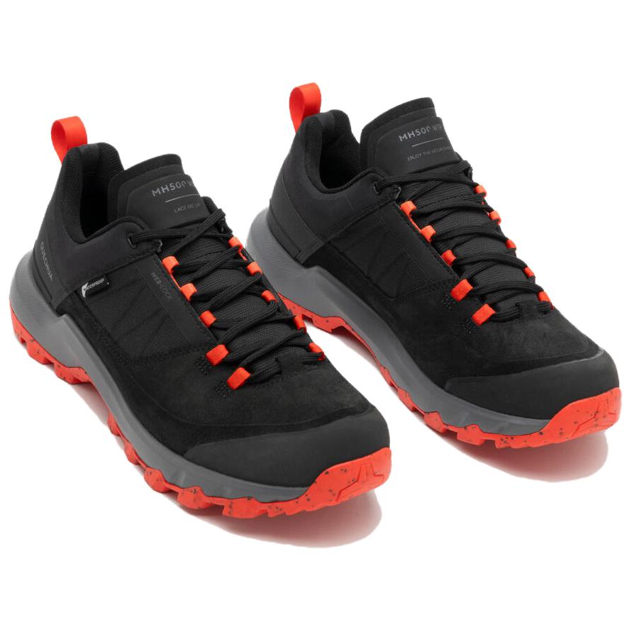 DECATHLON MH500 Waterproof Low top Hiking Shoes Men’s Black Orange