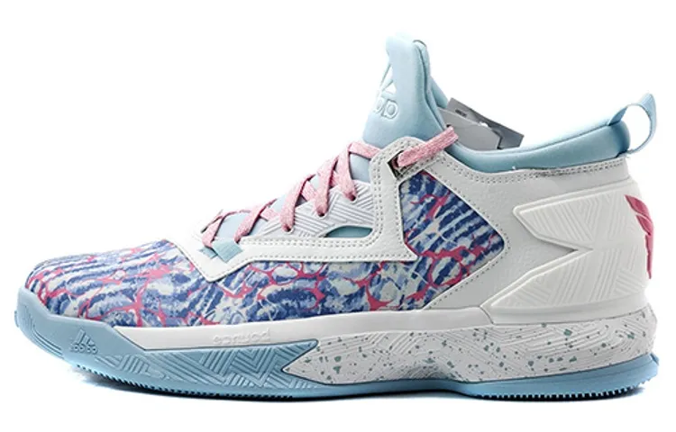Adidas D Lillard 2 Slip Resistant Lightweight Non slip Lightweight Low top Basketball Shoes Men's Gray White