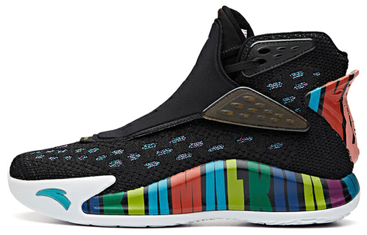 Anta KT5 Thompson Rainbow Black Moon Synthetic Leather High Top Basketball Shoes Men's Black