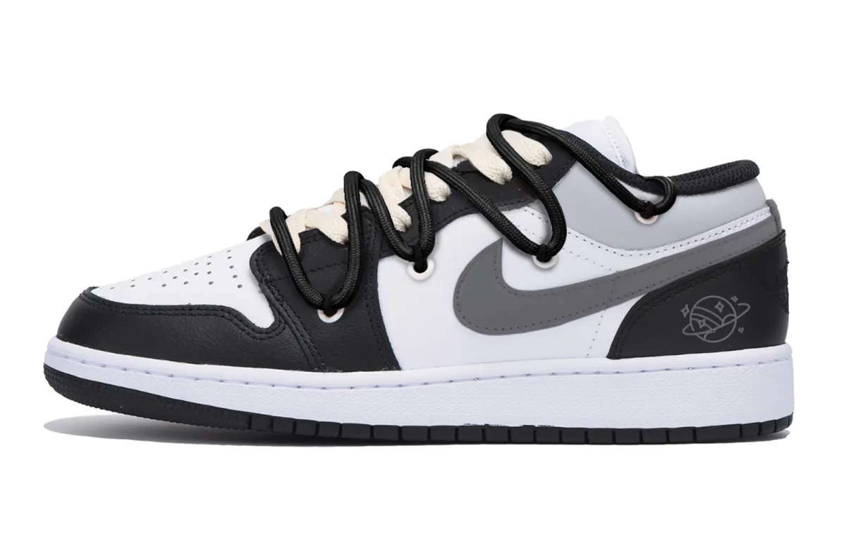 Jordan Air Jordan 1 Abrasion Resistant Slip Resistant Low top Vintage Basketball Shoes Men's Dark Gray