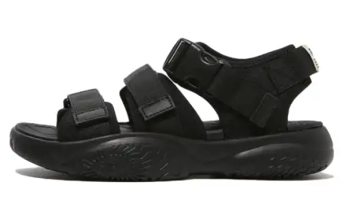 FILA Tapered Sandals 2 Fabric Beach Sandals Unisex Black Korean Style