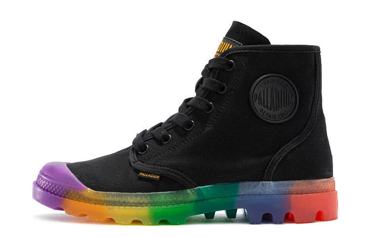 Palladium Pampa Canvas Shoes Unisex High Top Black/Multicolor Color